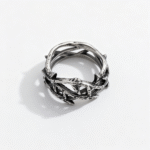 Crossed Branches Stainless Steel Ring