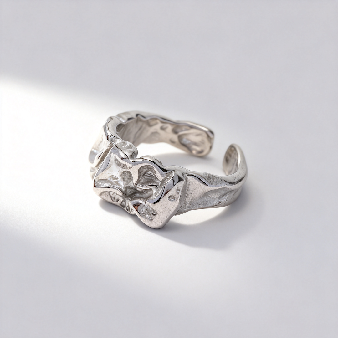 Lava Folded Stainless Steel Ring