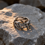 Crossed Branches Stainless Steel Ring