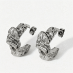 Lava Folded Stainless Steel Earrings