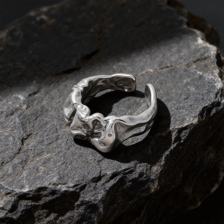 Lava Folded Stainless Steel Ring