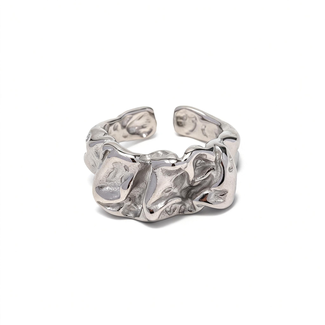 Lava Folded Stainless Steel Ring