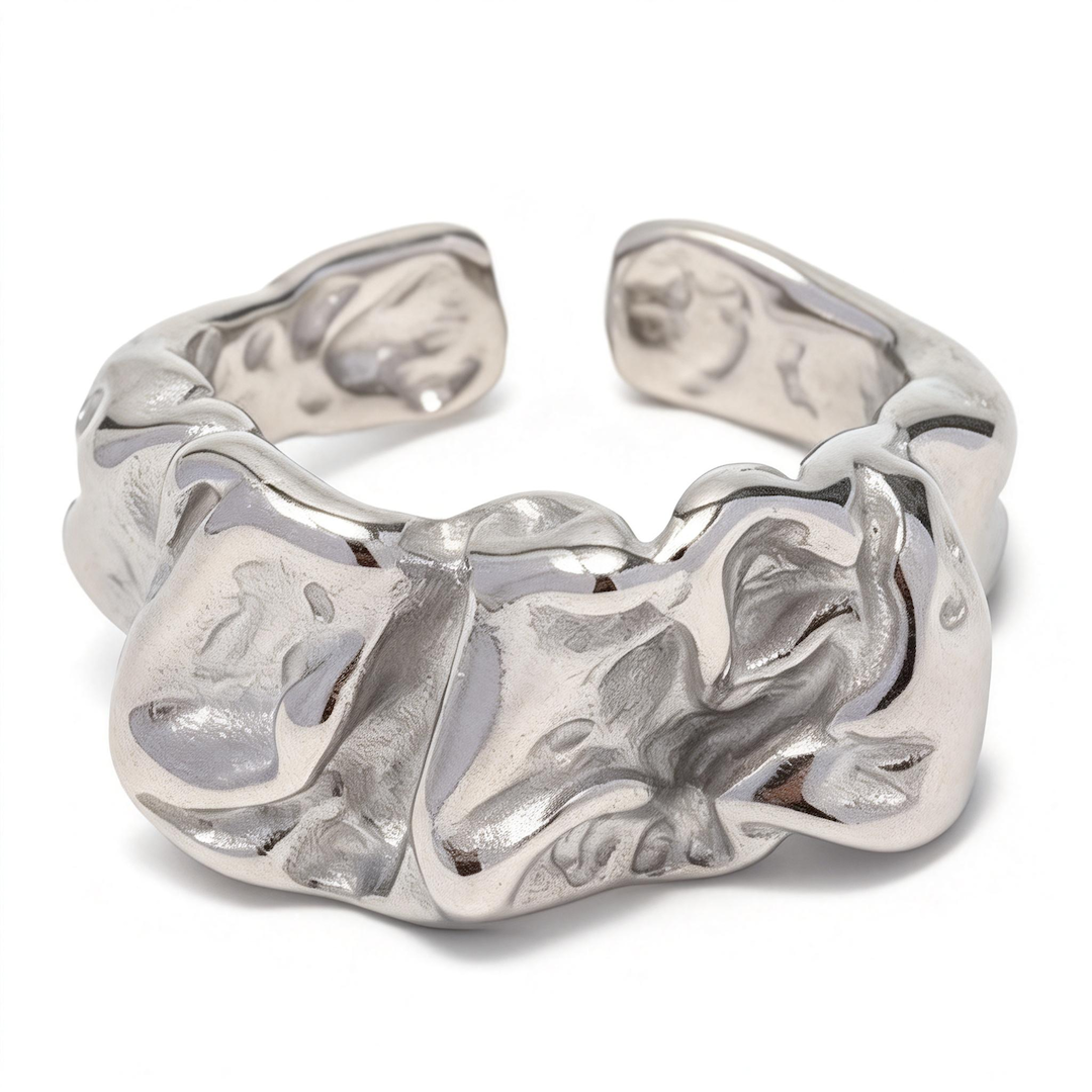 Lava Folded Stainless Steel Ring