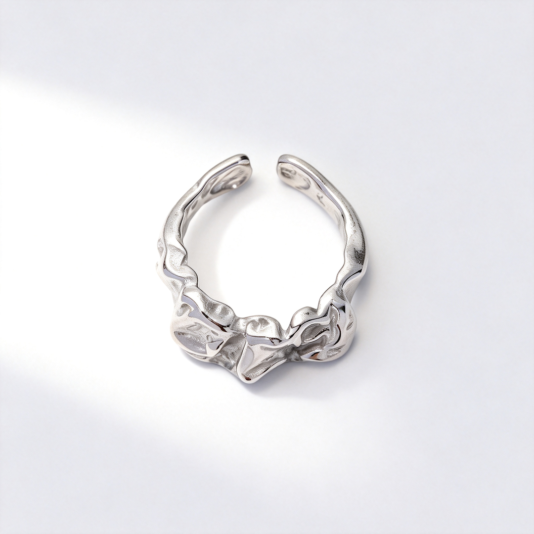 Lava Folded Stainless Steel Ring