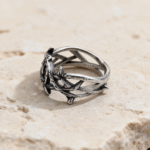 Crossed Branches Stainless Steel Ring